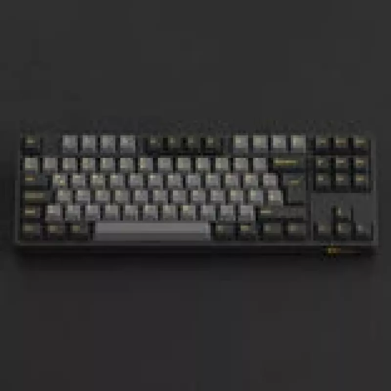 Mechaniczna klawiatura gamingowa AKKO Czarny & Gold 5087S, przełączniki Akko V3 Cream żółty Pro, podświetlenie RGB