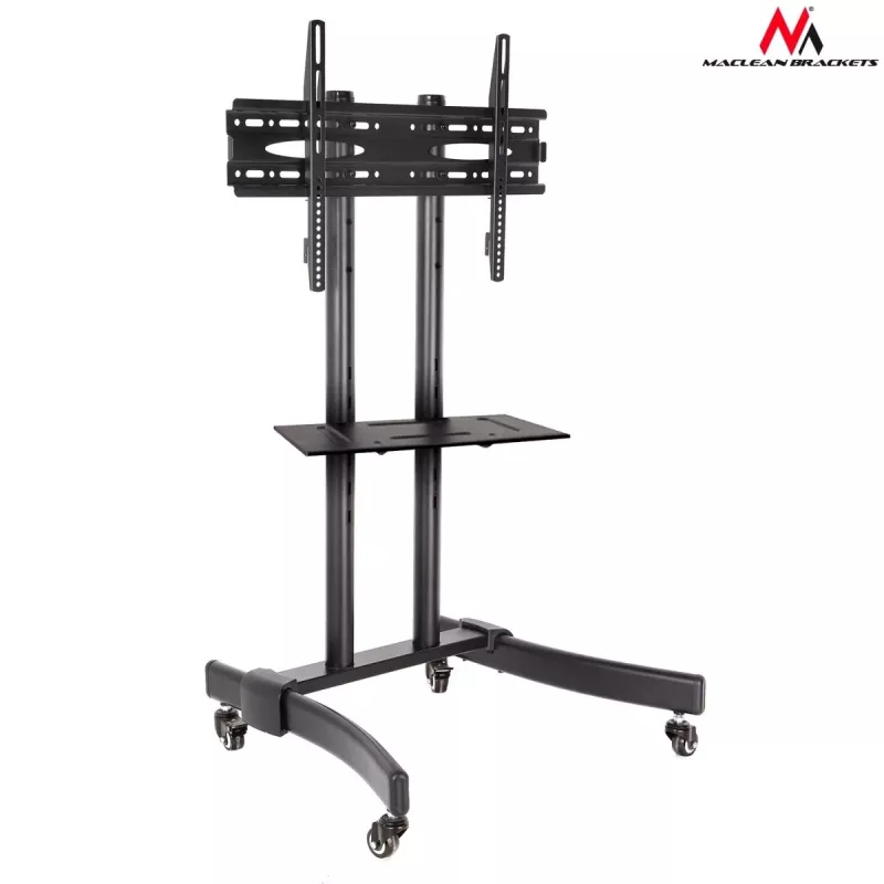 Maclean MC-739 profesjonalny stojak-wózek do telewizora na kółkach, 32-65 cali (165,1 cm), maks. 40 kg, VESA do 400x600, czarny