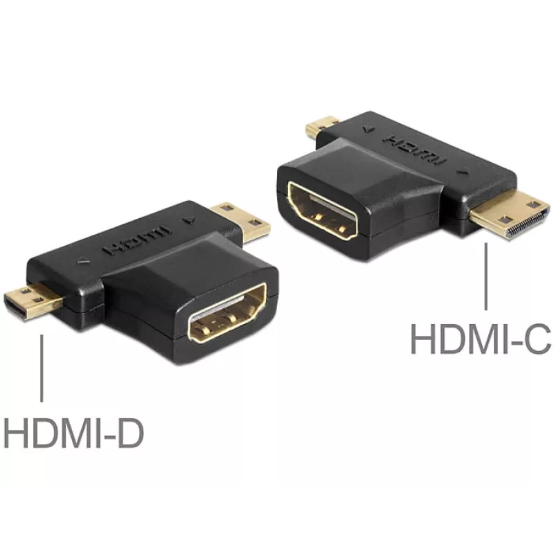 Adapter zmiany płci złącza HDMI-C HDMI-D HDMI-A DeLOCK 65446
