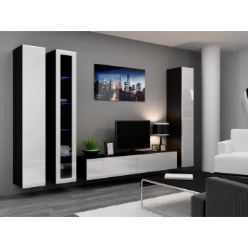Cama pełna Szafka VIGO '180' 180/40/30 biały/czarny połysk