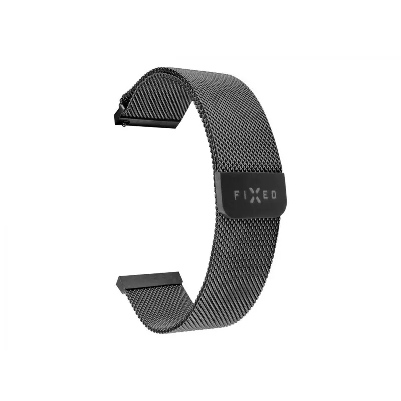 Pasek do zegarka FIXED Mesh Strap FIXMEST-18MM-BK 18 mm szybkozłączka czarny metalowa siateczka