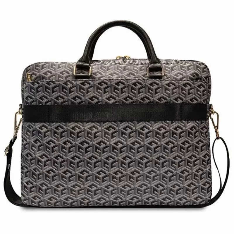 Torba Guess GCube Stripes na laptop 16 cali, czarna - GUCB15HGCFSEK