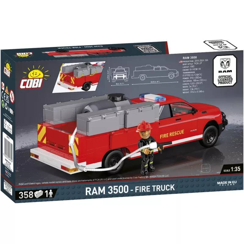 Zestaw konstrukcyjny Cobi RAM 3500 Wóz strażacki COBI-24612 model 2-w-1