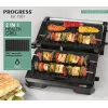 Elektryczny grill zdrowotny 2-w-1 Progress EK5854PVDE z nieprzywierającymi płytami i regulacją temperatury