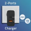 Qoltec 52381 Super Quick PD charger | 1xUSB-C | 1xUSB | 90W | 5-20V | 2.4-4.35A | Czarny