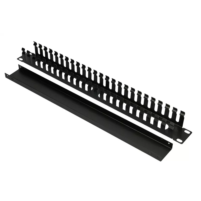 Panel do zarządzania kablami Extralink kabel MANAGER WITH METAL COVER Czarny Metal 48,3 cm