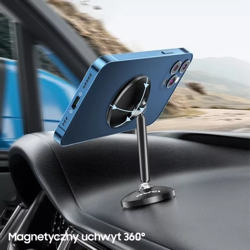 Magnetyczny uchwyt samochodowy do kokpitu czarny