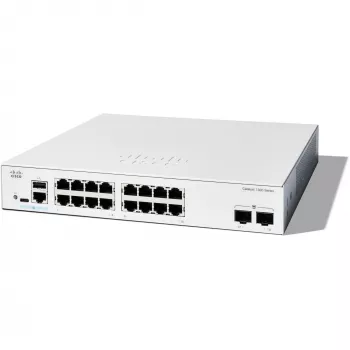Przełącznik zarządzalny Cisco Catalyst 1300-16T-2G — 16x Gigabit RJ-45, 2x 1GE SFP, L2/L3