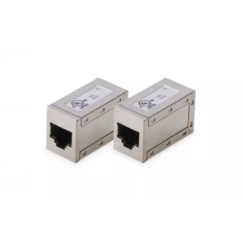 Digitus CAT 6 modular couplers shielded 2 pieces RJ-45 Gold contacts srebrny