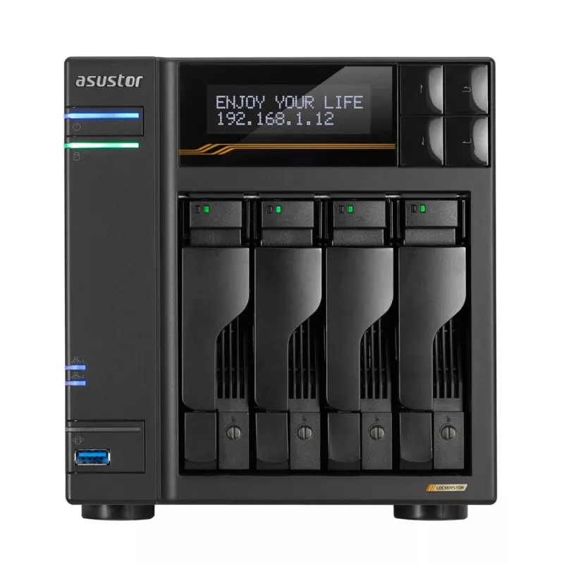 Asustor Lockerstor 4 Gen3 AS6804T 4-zatokowy NAS, AMD Ryzen V3C14, 16 GB DDR5 ECC, 2x 10GbE + 2x 5GbE