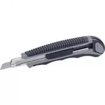 Nóż tapicerski KWB 014009 z wymiennymi ostrzami 9 mm, rękojeść metalowo-plastikowa