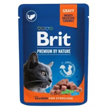 Mokra karma dla kotów Brit Premium Cat Salmon Sterilised z łososiem, 100 g