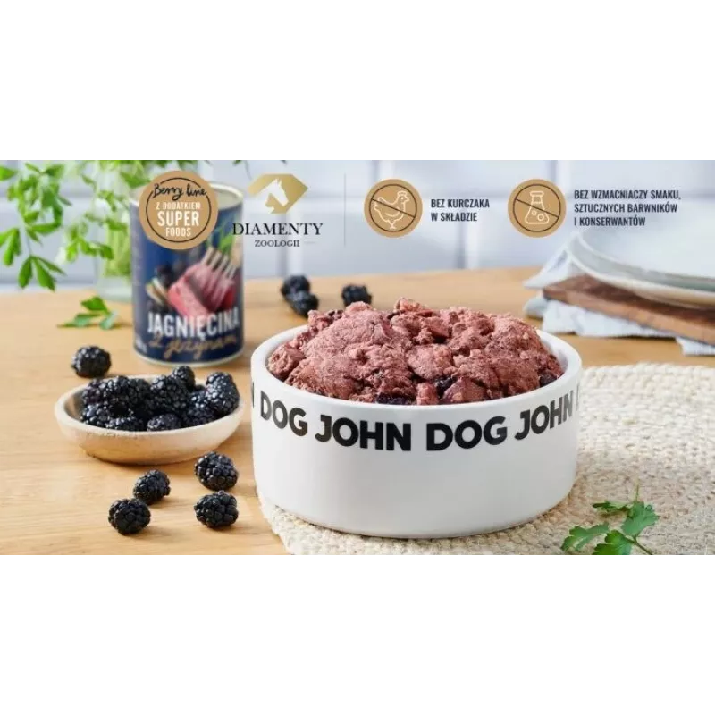 JOHN DOG Berry Line karma mokra dla psów jagnięcina z jeżynami 400 g