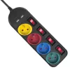 Listwa zasilająca MACLEAN MCE229B — 4 gniazda AC, 2× USB-A, kabel 1,5 m, 10 A, typ F, wewnętrzna, czarna
