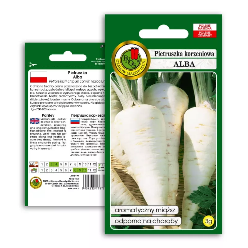 Nasiona – Pasternak (Pietruszka Korzeniowa Alba) opakowanie 3 g, Seklos LT