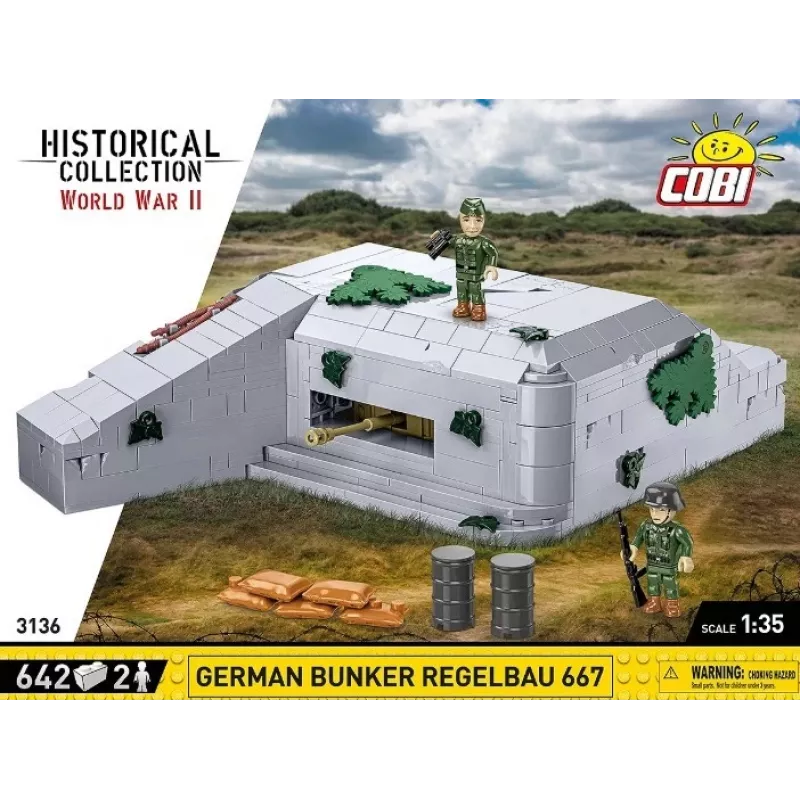 Zestaw konstrukcyjny Cobi German Bunker Regelbau 667/642 model COBI-3136 – szczegółowy zestaw klocków