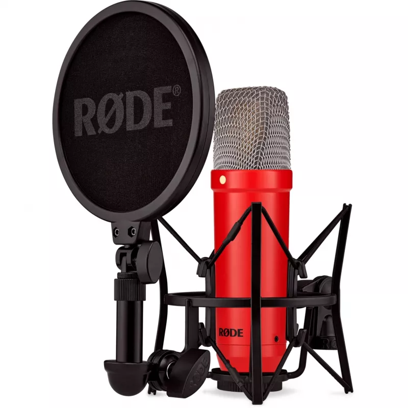 Studyjny mikrofon pojemnościowy RØDE NT1 Signature czerwony — kardioidalny, 20–20000 Hz, czułość -32 dB, XLR (3-pin), 313 g