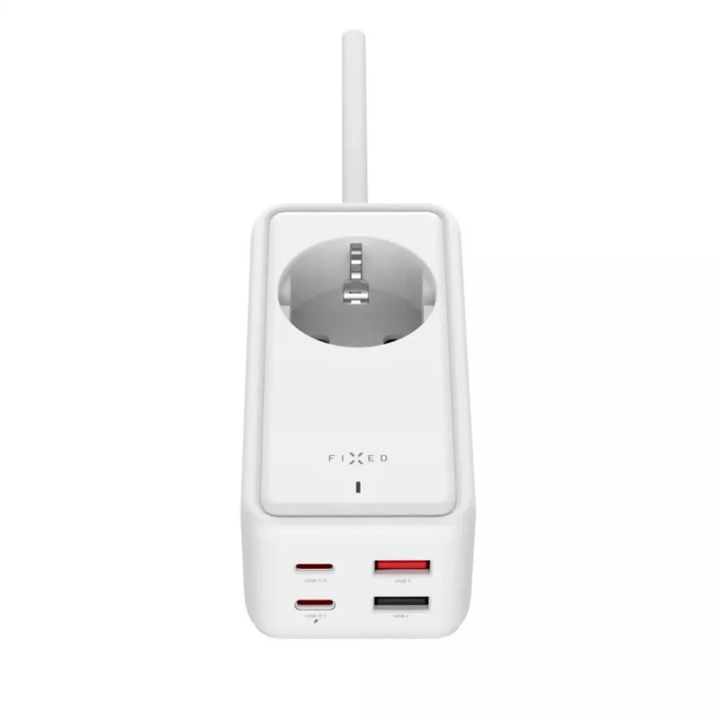 Przedłużacz zasilający FIXED FIXCS65-1.5-WH z 2× USB-C PD 65W i 2× portami USB-A