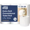 Papier toaletowy Tork Premium Extra Soft Conventional T4 — rolki 4-warstwowe 9,7 cm x 19,1 m, opakowanie 6 szt.