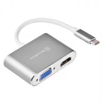 Zewnętrzny adapter wideo SILVERSTONE EP16 USB-C 3.1 z wyjściami HDMI i VGA