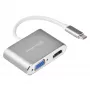 Zewnętrzny adapter wideo SILVERSTONE EP16 USB-C 3.1 z wyjściami HDMI i VGA
