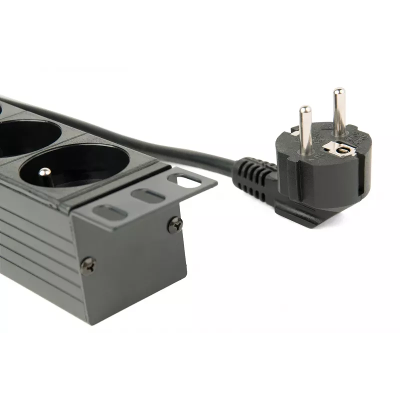 EnerGenie EG-PDU-014-F Rack Power Distribution Unit (8 gniazd FR, 1U, 16 A, wtyczka Schuko, 3 m, kolor czarny)