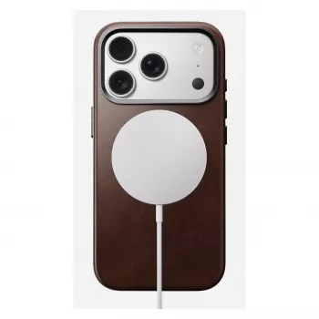 Pokrowiec na telefon Nomad Traditional Leather etui do iPhone 17 Pro, skóra mikrofibra, pasuje do 6,3 cala (16 cm), brązowy