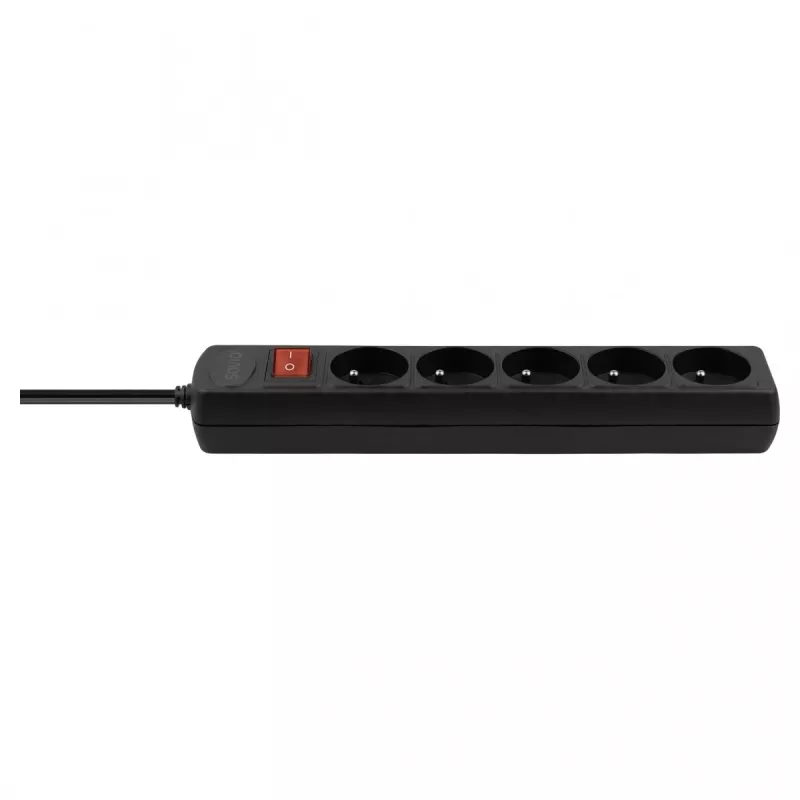 Przedłużacz zasilający SAVIO LZ-16 — kabel 1,8 m, 5 gniazd AC, do użytku wewnętrznego, 210–250 V, 50 Hz, 2500 W, czarny