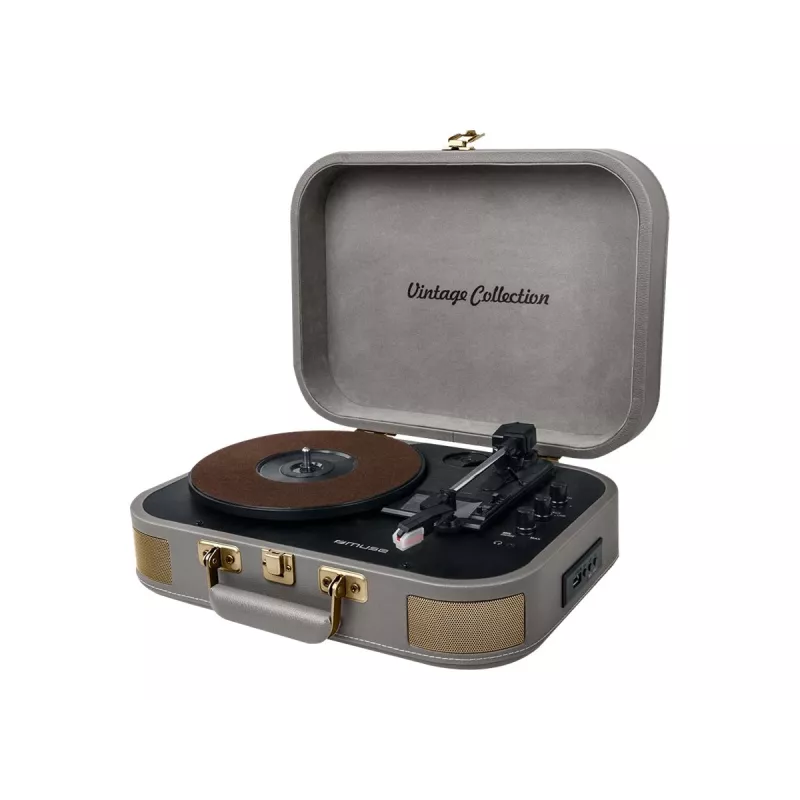 Muse | Zestaw stereo z gramofonem | MT-201 BTG | Szary | Port USB | Wejście AUX