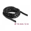 DeLOCK wąż spiralny elastyczny 2 m x 14 mm czarny polietylen