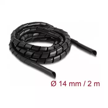 DeLOCK wąż spiralny elastyczny 2 m x 14 mm czarny polietylen