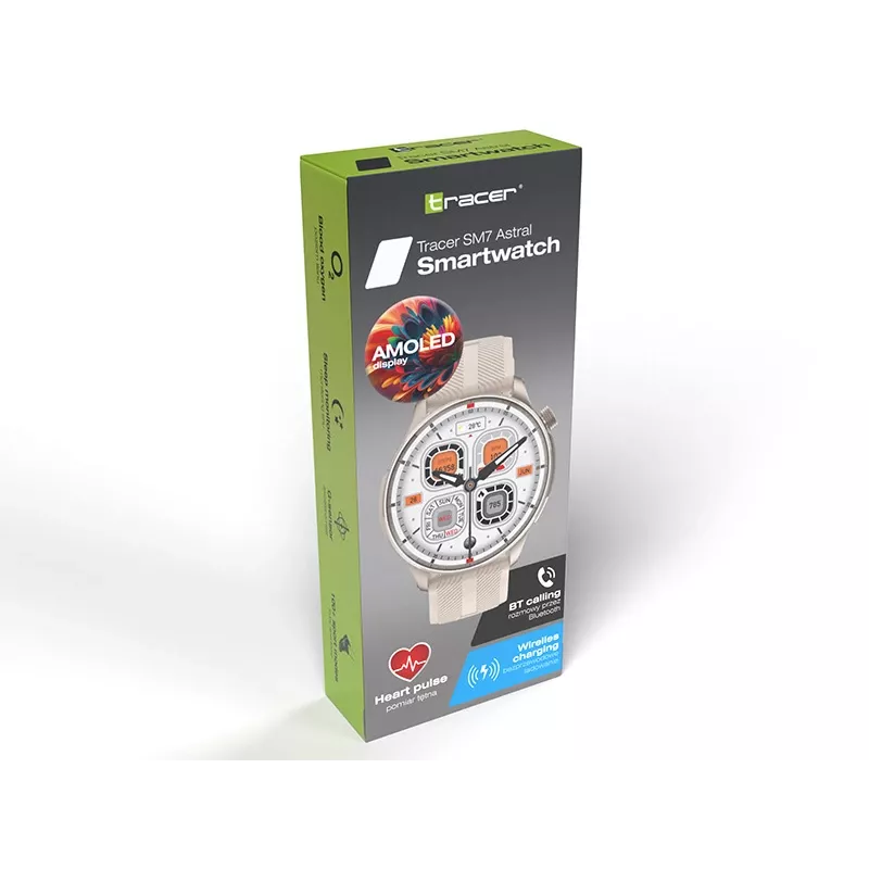 Smartwatch TRACER SM7 Astral Starlight — Bluetooth, czujnik tętna