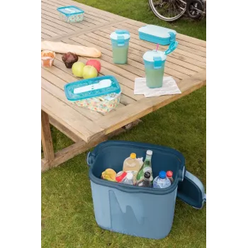 Przenośna lodówka turystyczna Curver 20L Tourist 262277 niebieska — 20 L polipropylenowa lodówka podróżna z uchwytem, 396×265×428 mm, 1,8 kg