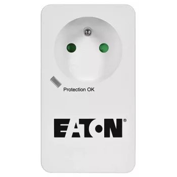 Skrzynka przeciwprzepięciowa Eaton Protection Box 1 FR — 1 gniazdo typu E, 220–250 V, 16 A, 4000 W, czarna, kompaktowa