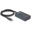 DeLOCK 64189 Hub USB Typu-C 10000 Mbit/s Niebieski Metalowy