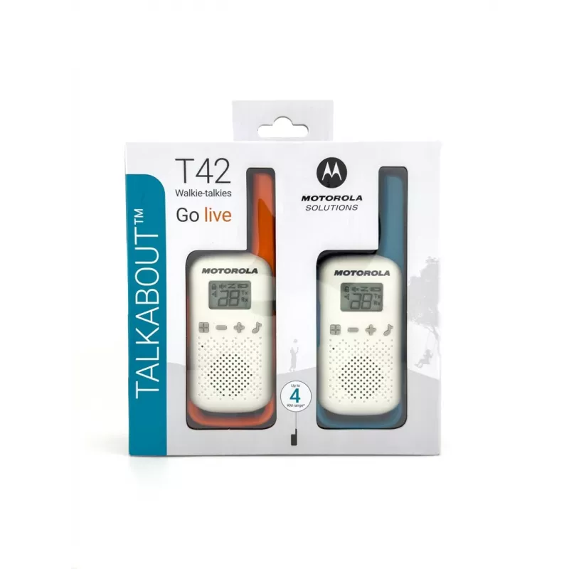 Motorola Talkabout T42 - walkie-talkie, 2 szt. (pomarańczowy-niebieski)
