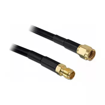 Kabel koncentryczny DeLOCK 5 m RP-SMA CFD200 czarny