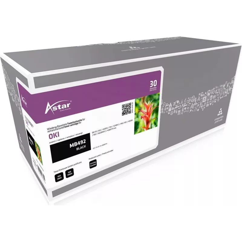 AS20188 ASTAR OKI MB492 TONER BLACK 45807111 12.000Seiten (AS20188)