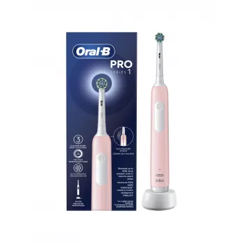 Szczoteczka elektryczna Oral-B Pro Series 1 Cross Action dla dorosłych, ładowalna, różowa, liczba dołączonych końcówek: 1, liczba trybów szczotkowania: 3