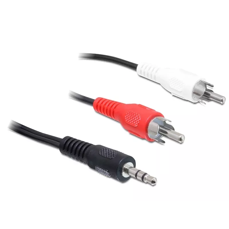 Kabel audio DeLOCK 84000 1.5m 2xRCA 3.5mm Czarny
