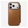 Etui z klapką Nomad Modern Leather Folio do iPhone 17 Pro, skóra + aluminium, 6,3 cala (16 cm), Tan, 3 kieszenie na karty