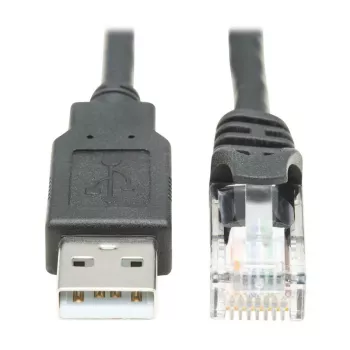 EATON TRIPPLITE USB-A do RJ45 kabel konsolowy Rollover M/M - kompatybilny z Cisco 250 Kbps 6 stóp 1,83 m czarny (U009-006-RJ45-X)