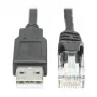 EATON TRIPPLITE USB-A do RJ45 kabel konsolowy Rollover M/M - kompatybilny z Cisco 250 Kbps 6 stóp 1,83 m czarny (U009-006-RJ45-X)