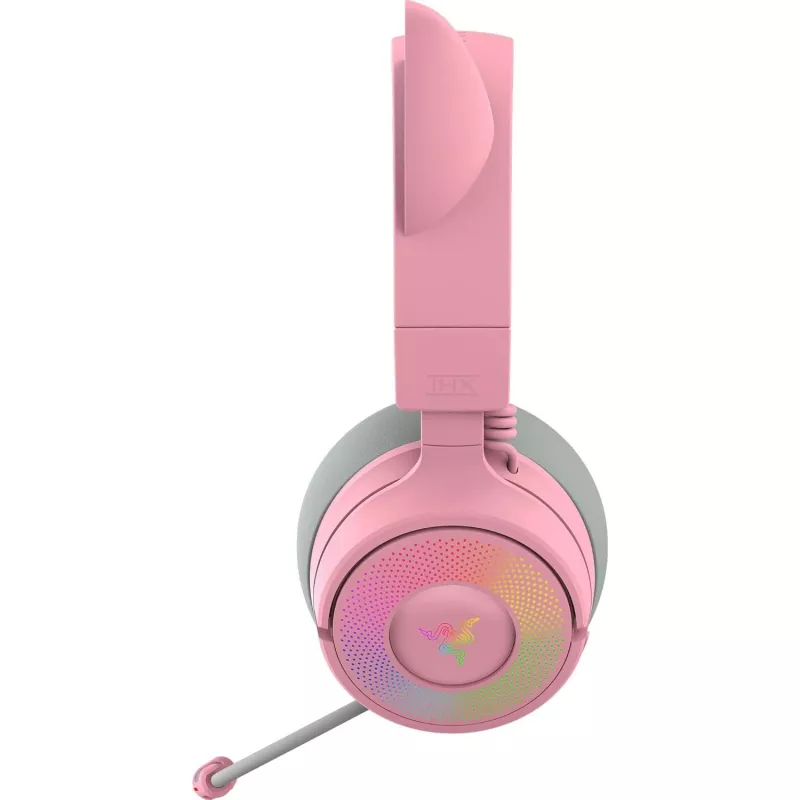 Zestaw słuchawkowy Razer Kraken Kitty V3 Pro - Quartz, przewodowy i bezprzewodowy, pałąk, gaming, USB Type-A, Bluetooth, różowy