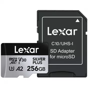 Karta pamięci microSD 256 GB C10 A2 U3 V30 205/150 MB/s Silver Plus