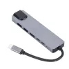GEMBIRD USB Type-C 6-w-1 adapter wieloportowy A-CM-COMBO5-06 — HDMI, PD 54W, Gigabit LAN, 2× USB-A, Type-C (5 Gbit/s)
