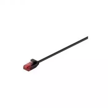 Wentronic Goobay CAT 6 cienki-kabel krosowy, U/UTP, Czarny, 10 m - materiał miedziany (93730)