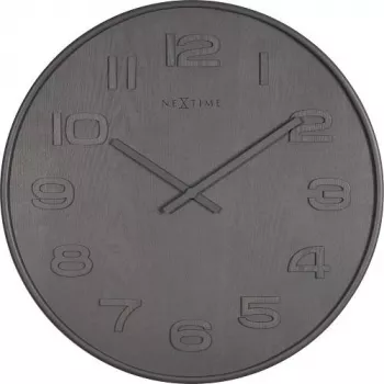 NeXtime klok 3095gs Wood Wood Big, Ø52,8 cm, Ściana, Szary