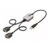 StarTech.com adapter kablowya USB na szeregowe 2-portowy 2ft (60cm), wymienne śruby/nakrętki DB9, zachowanie COM, USB-A na DB9 RS232, FTDI, ochrona ESD poziomu 4, Windows/macOS/ChromeOS/Linux - wytrzymała konstrukcja TPE