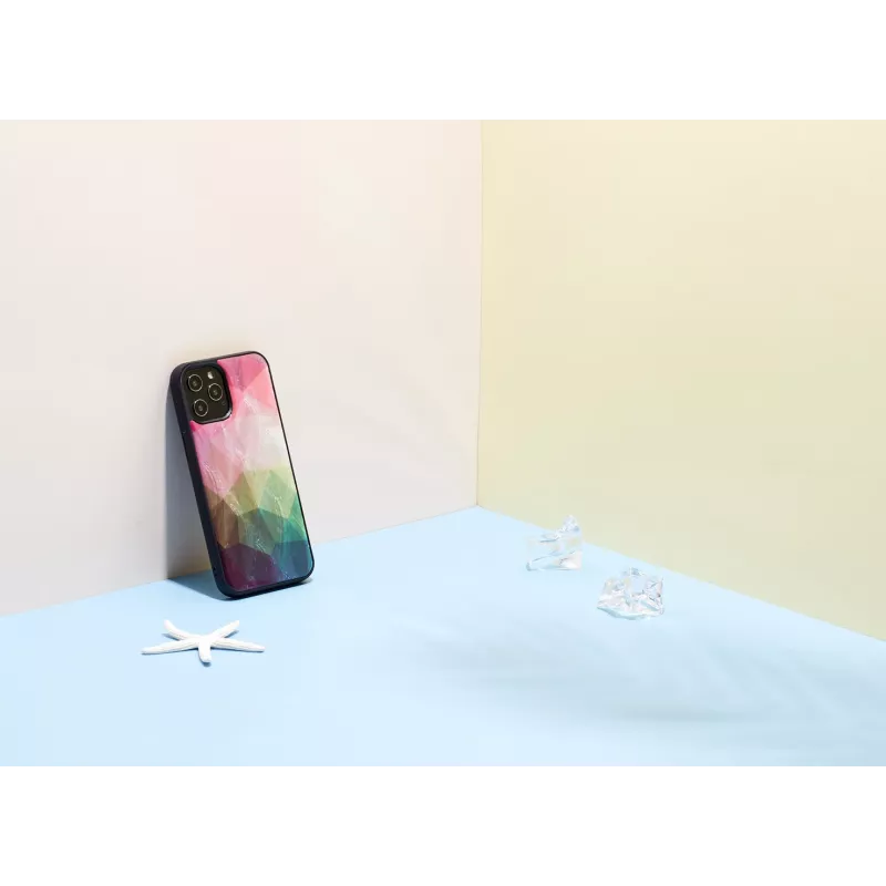 Etui ochronne iKins do Apple iPhone 12 Pro Max — wzór wodnych kwiatów, czarne